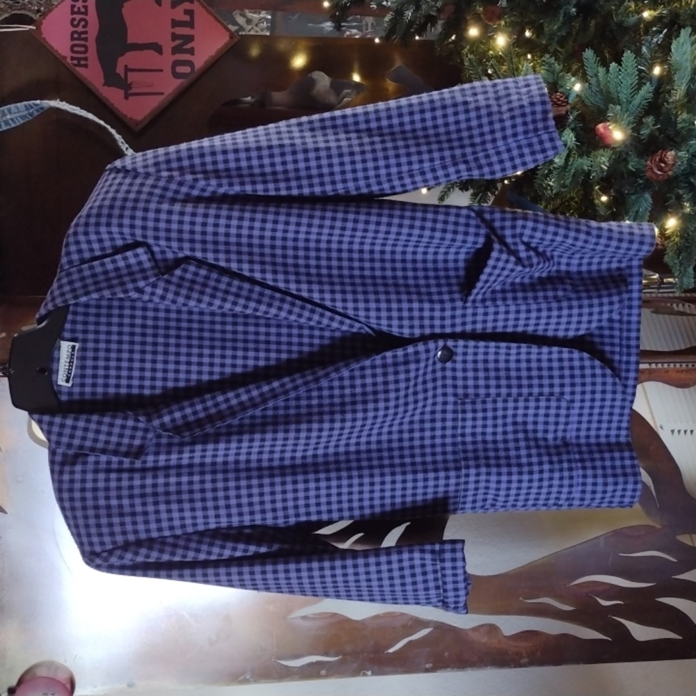 EUC Contempo Casuals Purple/Black Check Blazer